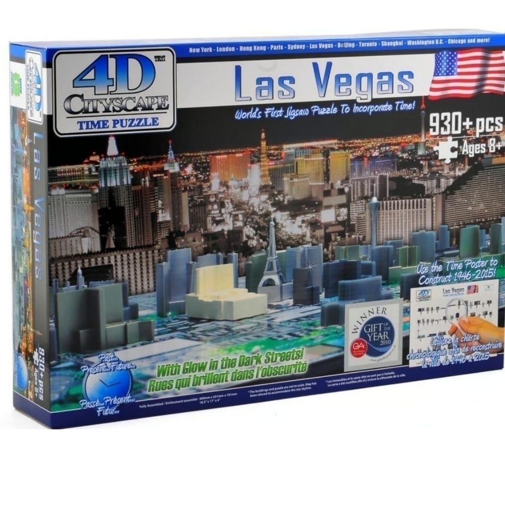 4D Las Vegas Cityscape Time Jigsaw Puzzle Layer Map 930+ Pieces Sealed
